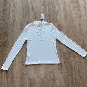 High neck ribbed shirt